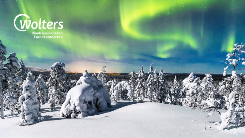 Wolters, Verschneiter Wald mit Polarlichtern Wolters, Verschneiter Wald mit Polarlichtern